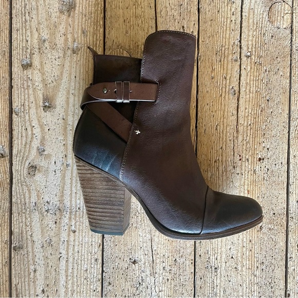 Rag & Bone Kinsey Brown Leather Ankle Boots Size 7.5 - Picture 5 of 12